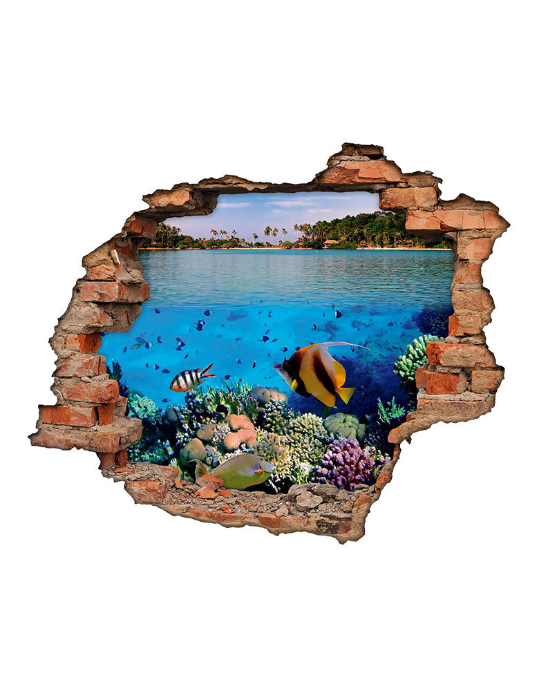 Adesivo Buraco 3D Fundo do Mar