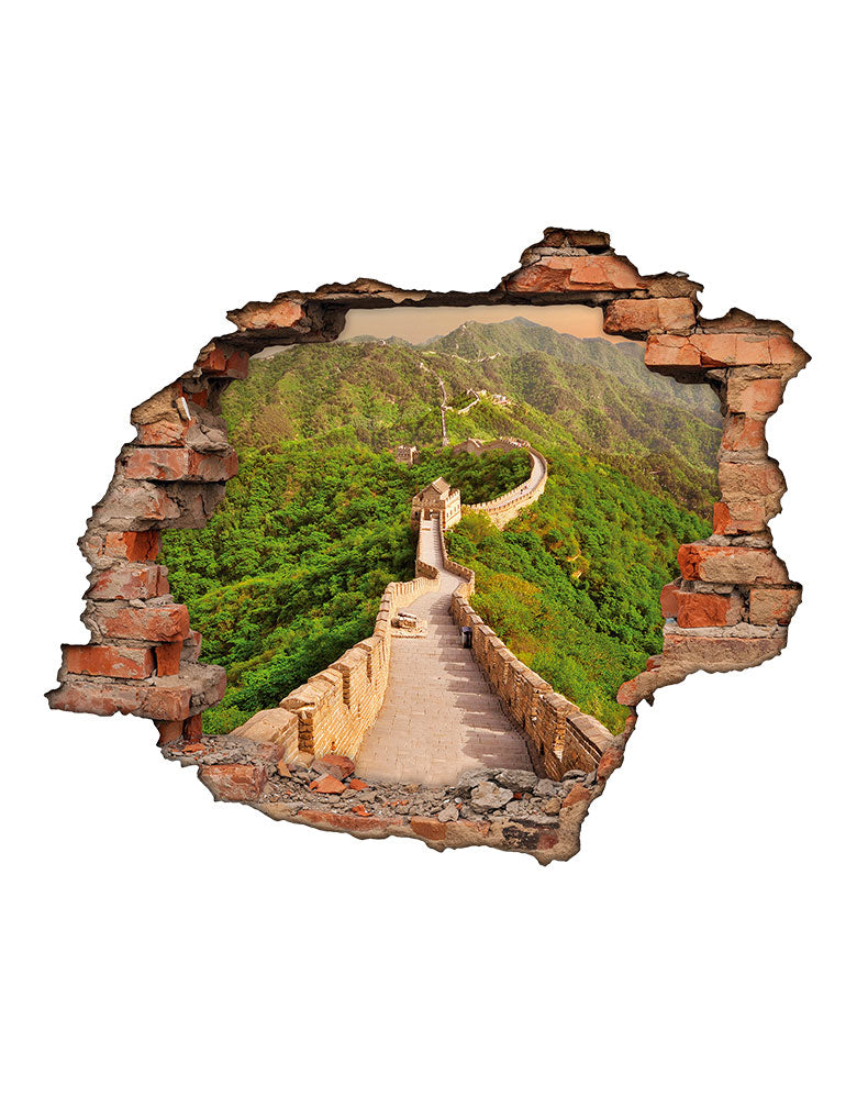 Adesivo Decorativo Buraco 3D Muralha da China