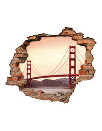 Adesivo Decorativo Buraco 3D Golden Gate