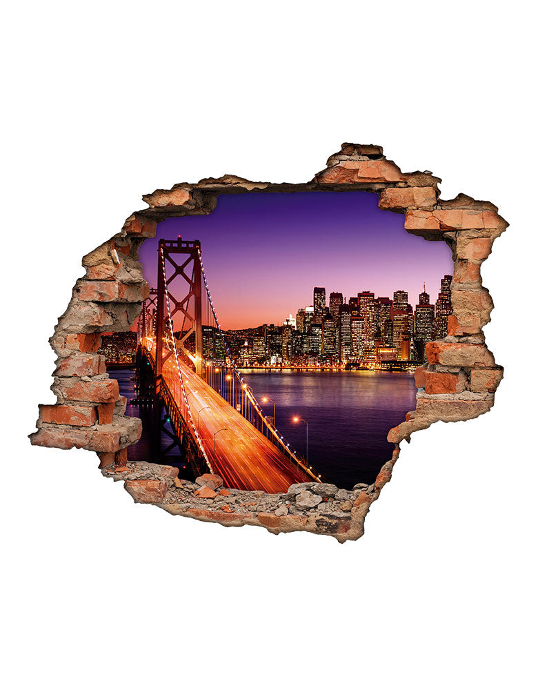 Adesivo Decorativo Buraco 3D Ponte São Francisco