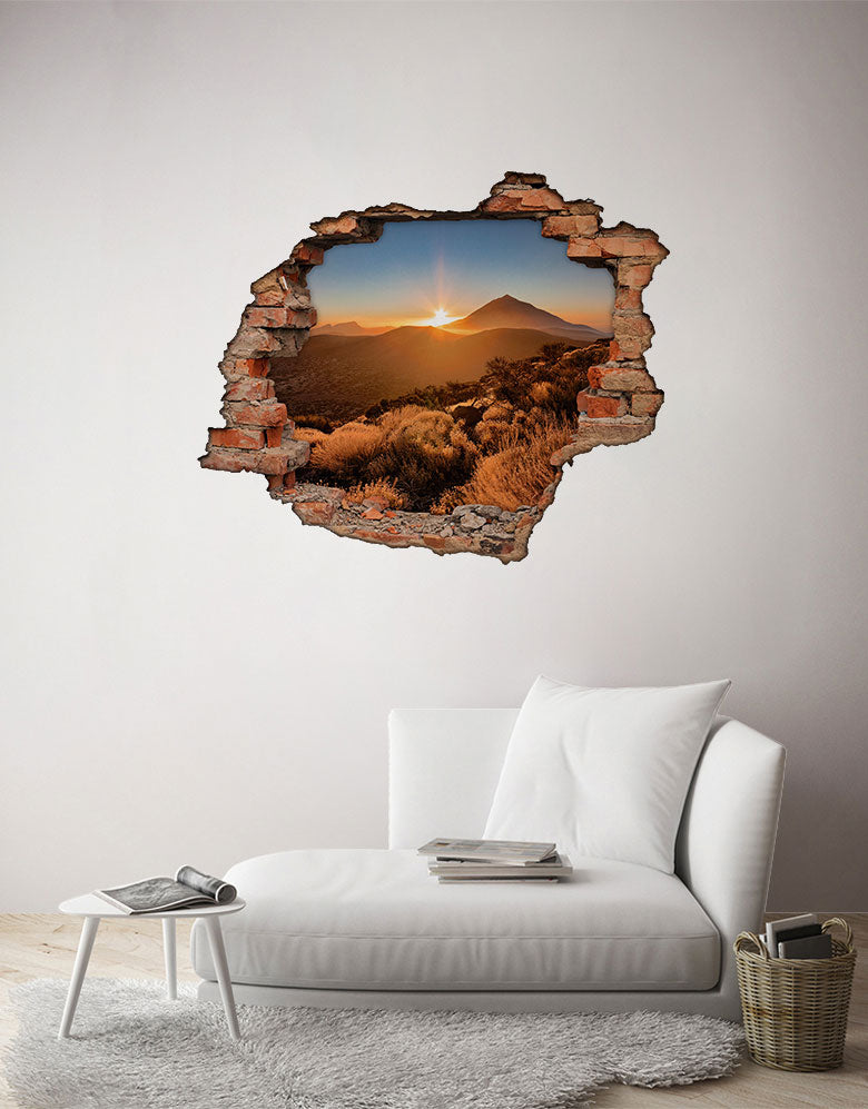 Adesivo Decorativo Buraco 3D Pôr do Sol