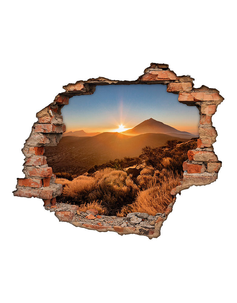 Adesivo Decorativo Buraco 3D Pôr do Sol