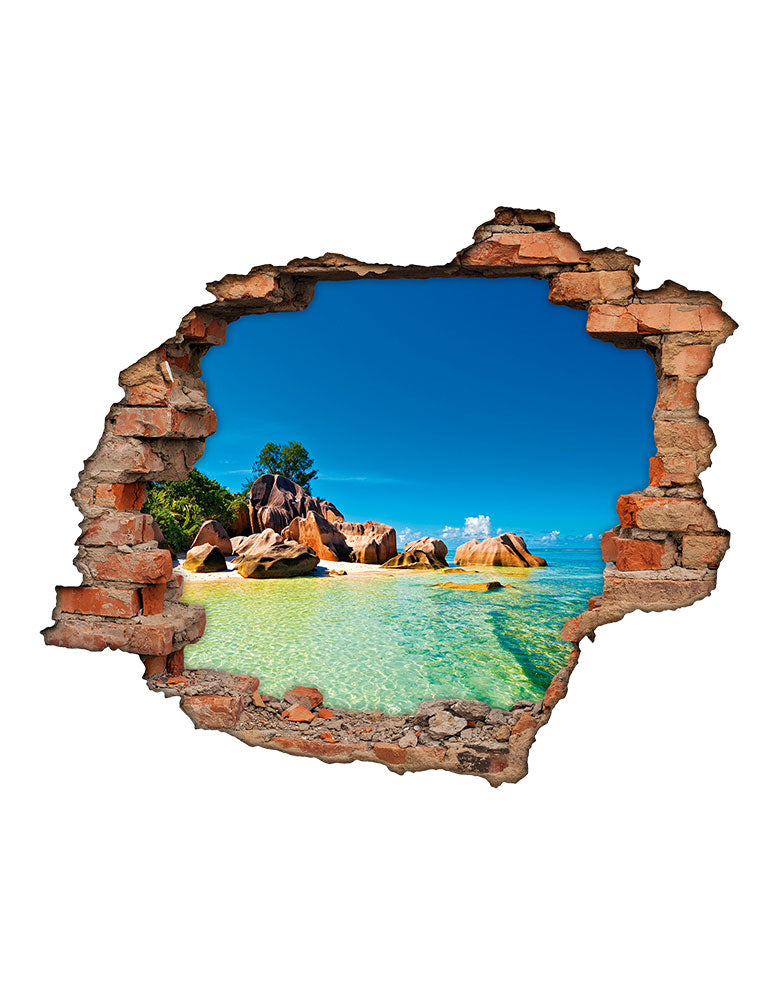 Adesivo Decorativo Buraco 3D Praia