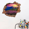 Adesivo Decorativo Buraco 3D Sol nas Montanhas