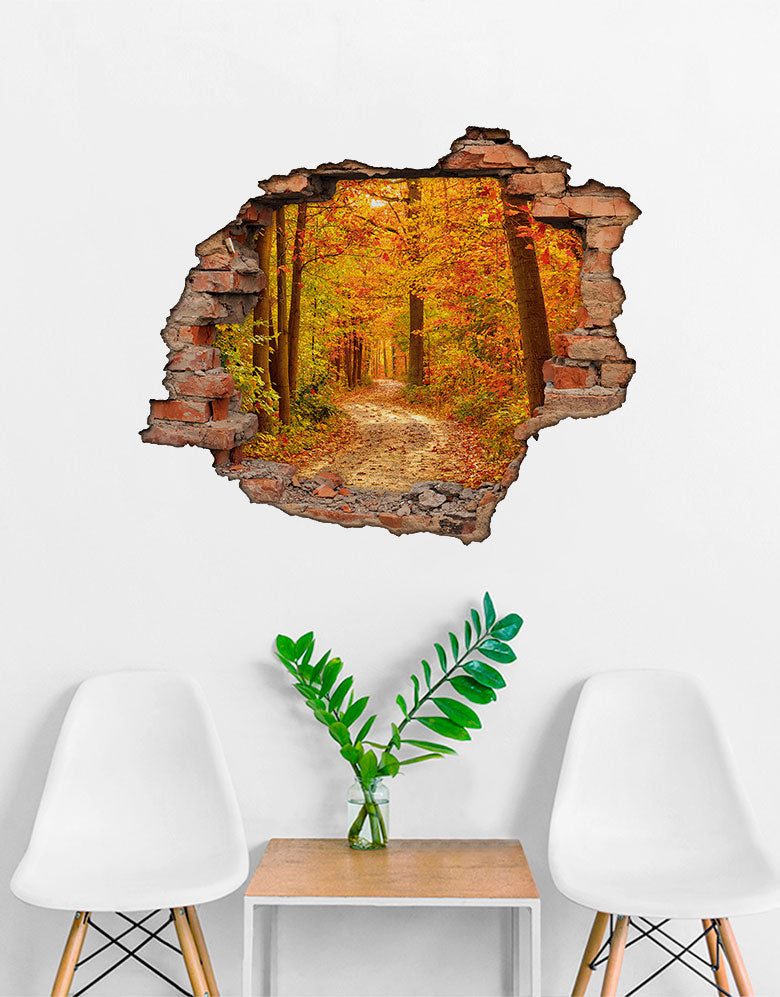 Adesivo Decorativo Buraco 3D Trilha na Floresta