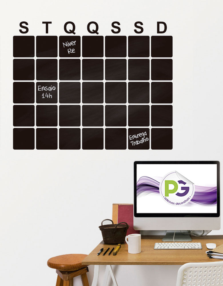 Adesivo de Lousa Formas Calendário 01