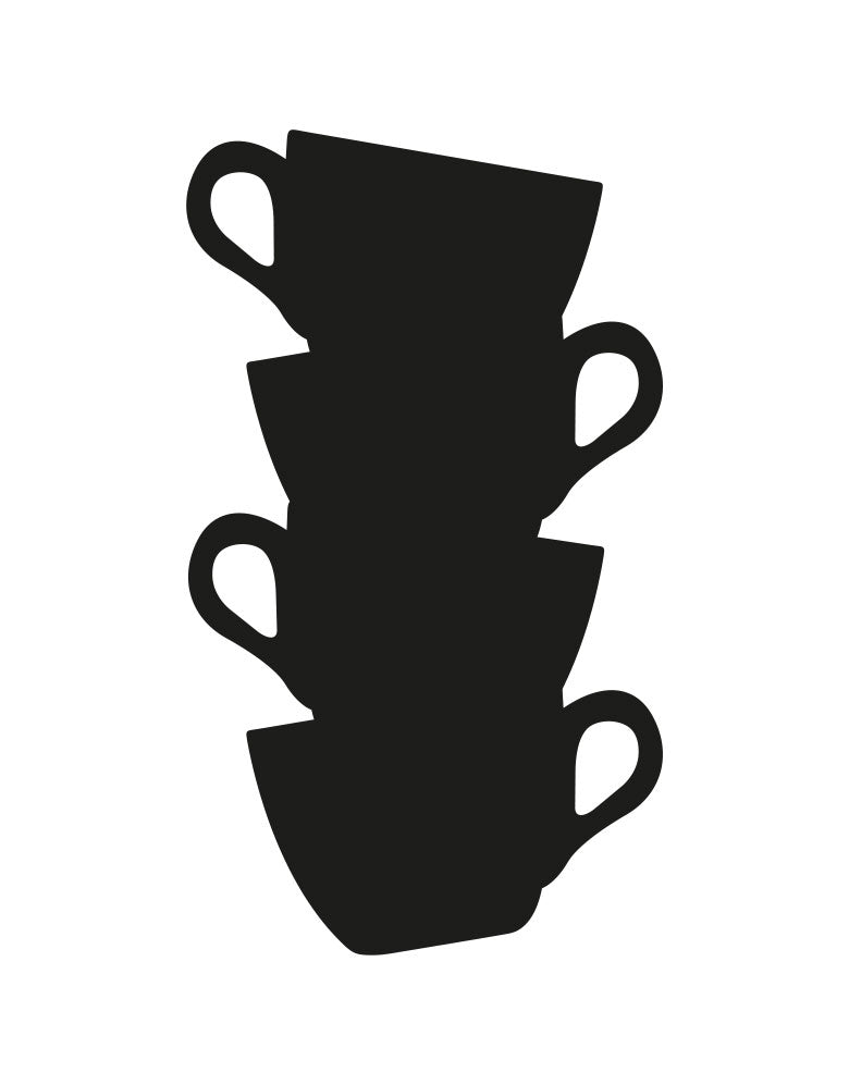 Adesivo de Lousa Formas Xícaras