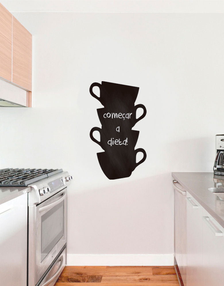 Adesivo de Lousa Formas Xícaras