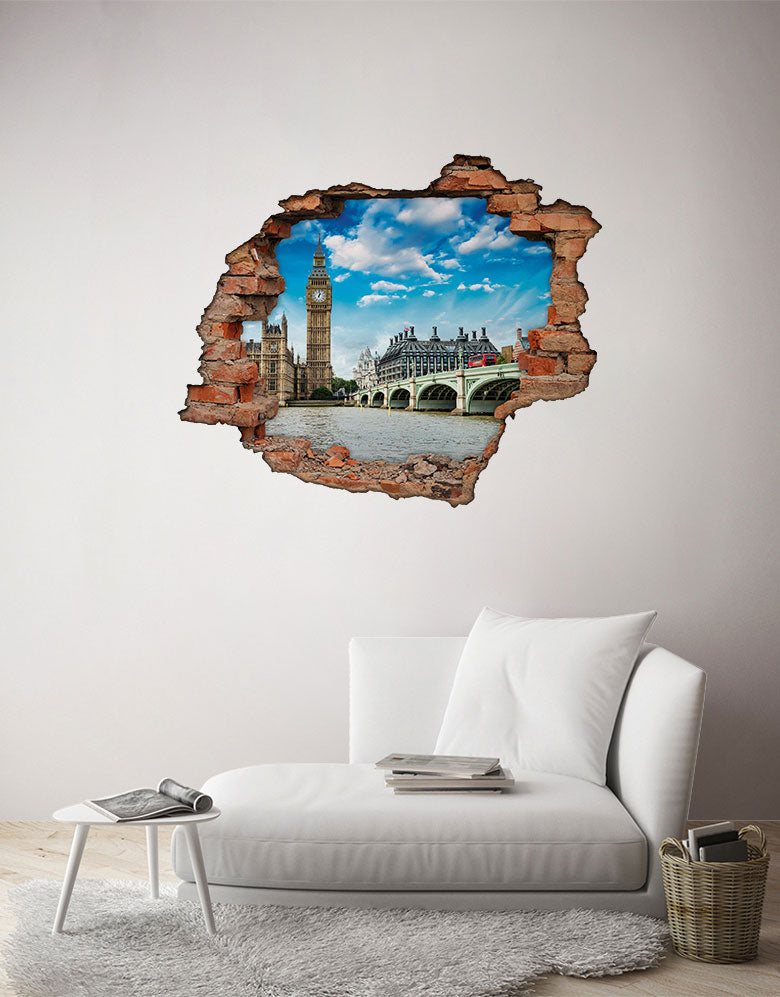 Adesivo Decorativo Buraco 3D Big Ben