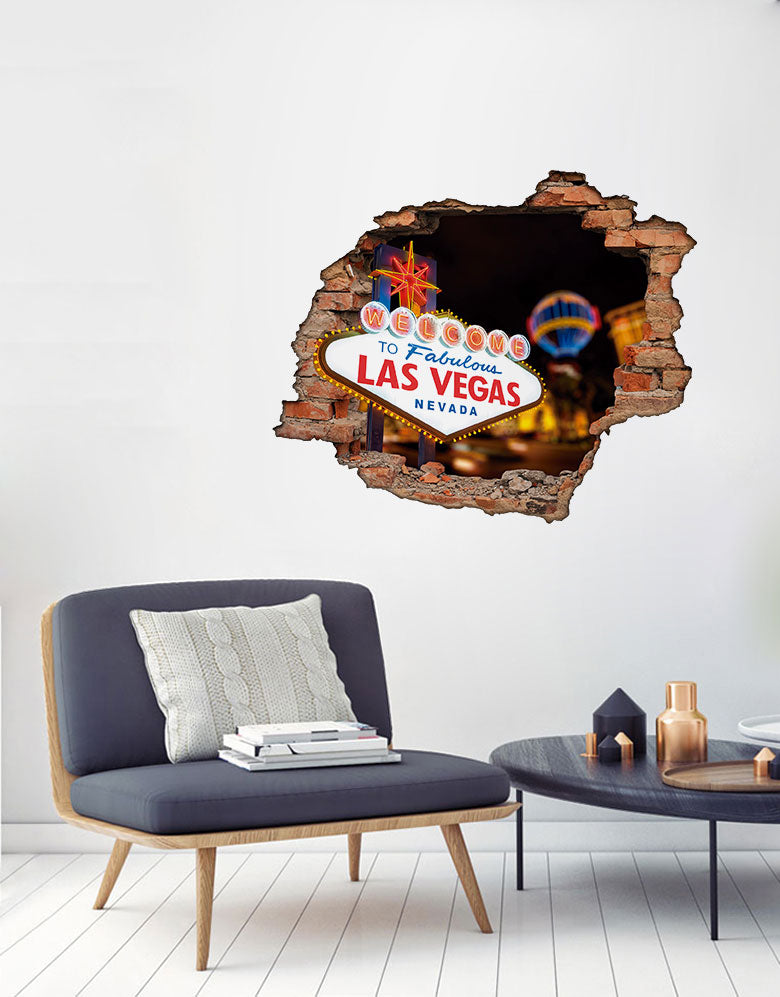 Adesivo Decorativo Buraco 3D Las Vegas