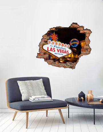 Adesivo Decorativo Buraco 3D Las Vegas