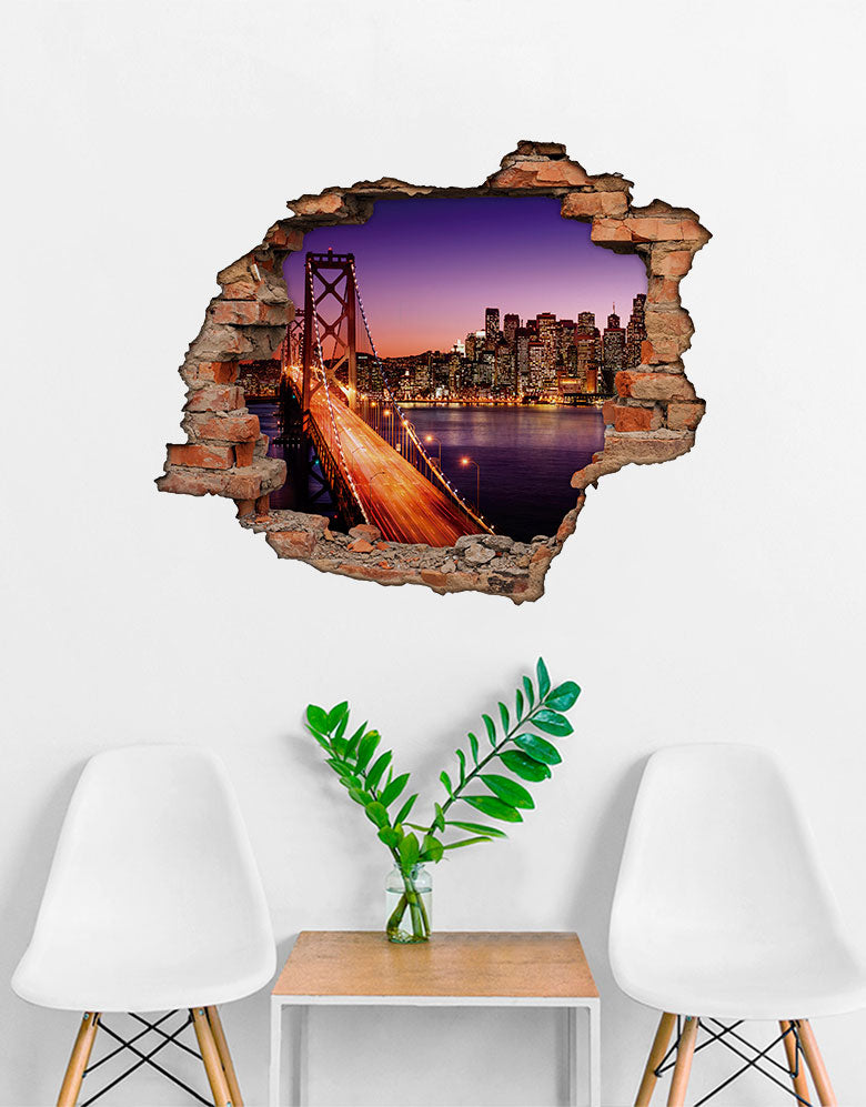 Adesivo Decorativo Buraco 3D Ponte São Francisco