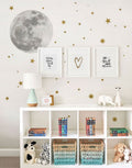 Adesivo Decorativo Mundo da Lua com Estrelas Douradas