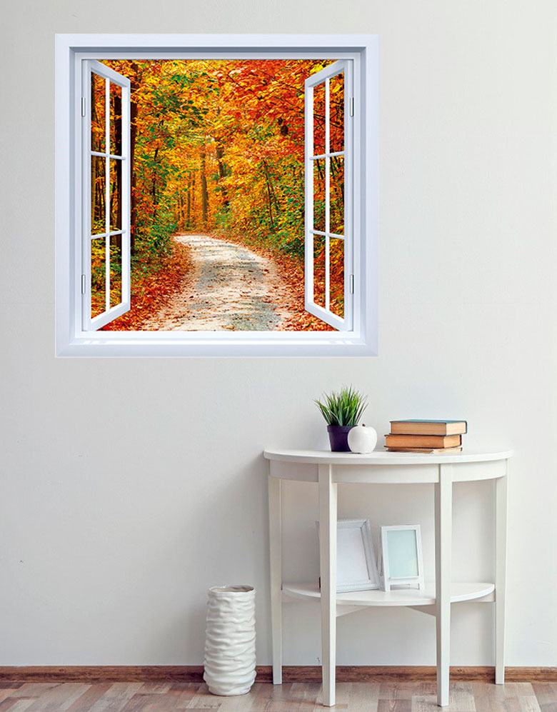 Adesivo de Janela Floresta de Outono