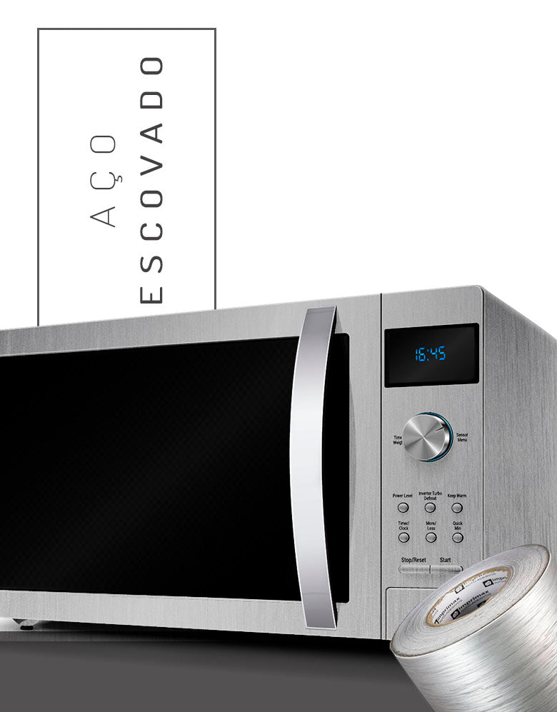 Adesivo para Microondas Escovado Inox – PG Adesivos
