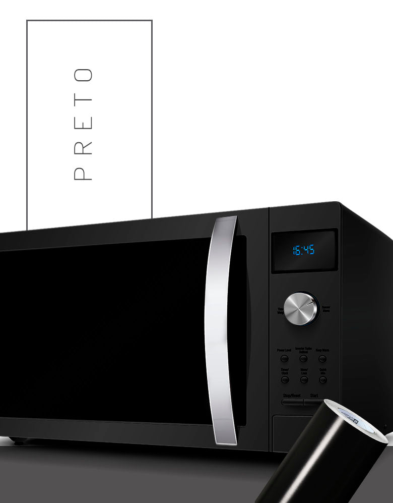 Adesivo para Microondas Preto Brilho