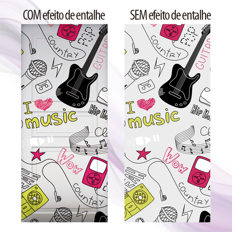 Adesivo para Porta Musicas Pop