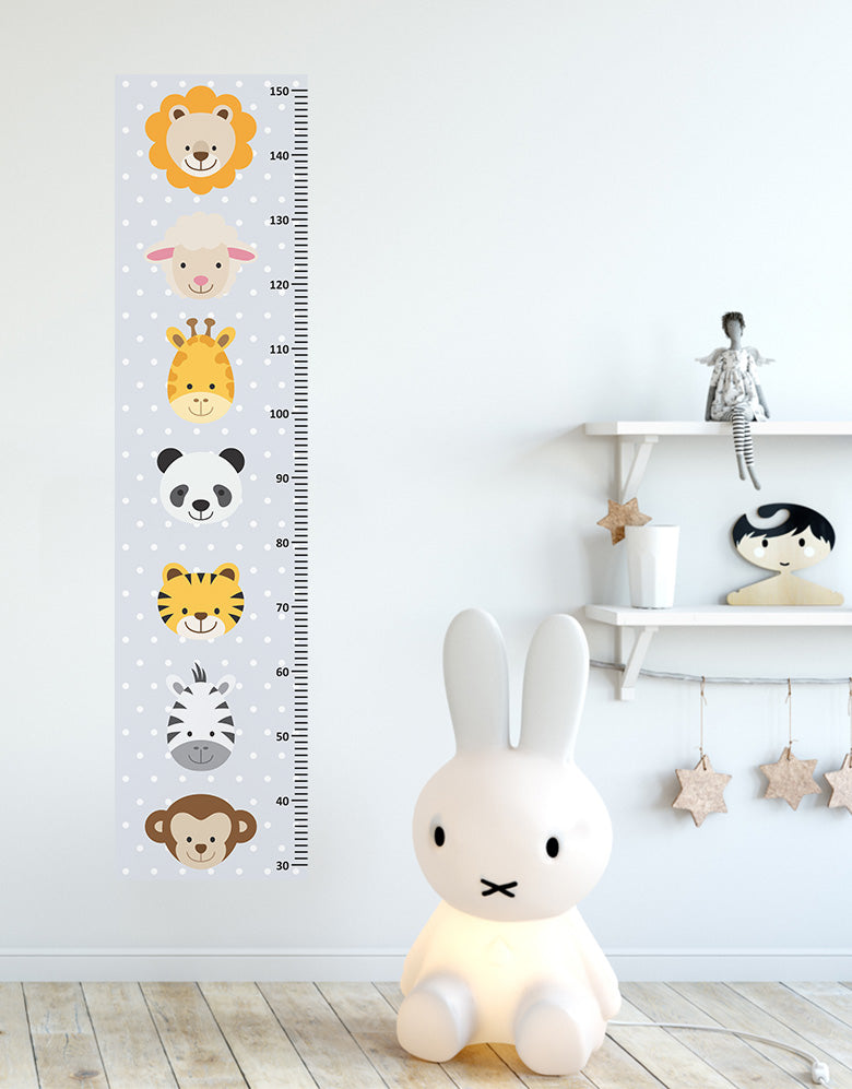 Adesivo Régua Crescimento Animaizinhos