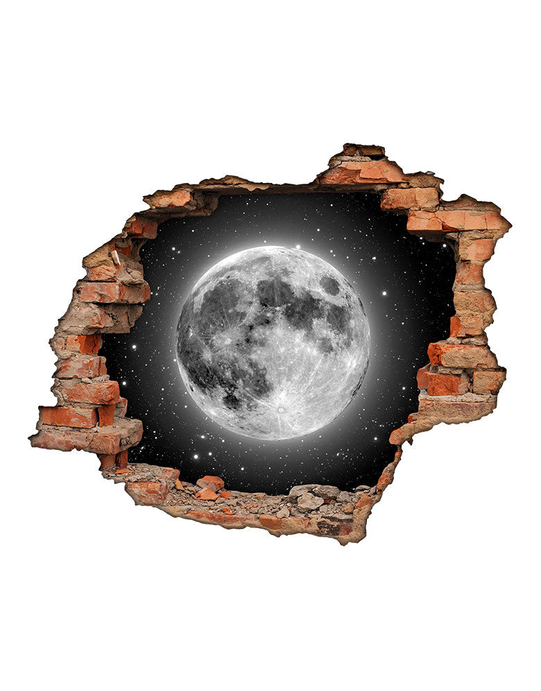 Adesivo Decorativo Buraco 3D Lua Cheia