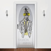Adesivo para Porta Zebra Fashion Animals