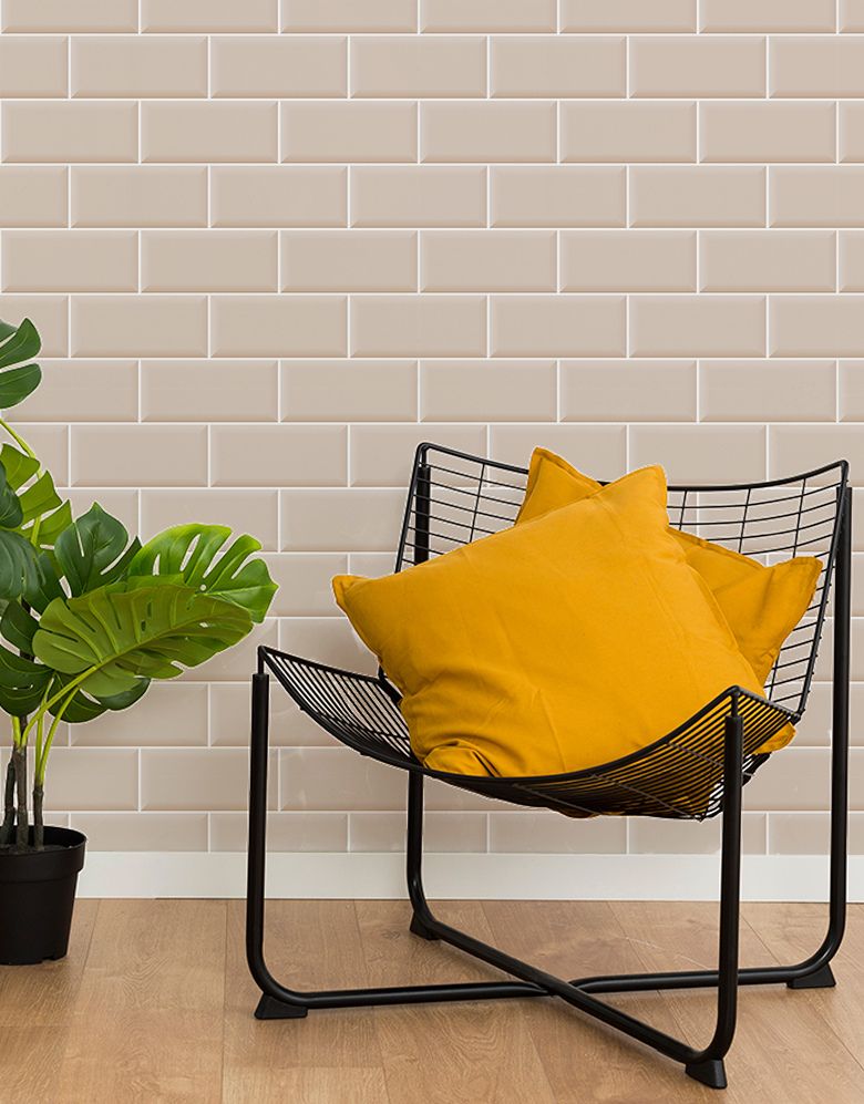 Papel de Parede Adesivo Brick Metro Champagne