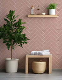 KIT DE 8 ROLOS - 1,00m x 50cm - Papel de Parede Adesivo Brick ZigZag Blossom
