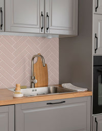 Papel de Parede Adesivo Brick ZigZag Blush