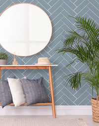 Papel de Parede Adesivo Brick ZigZag Frost