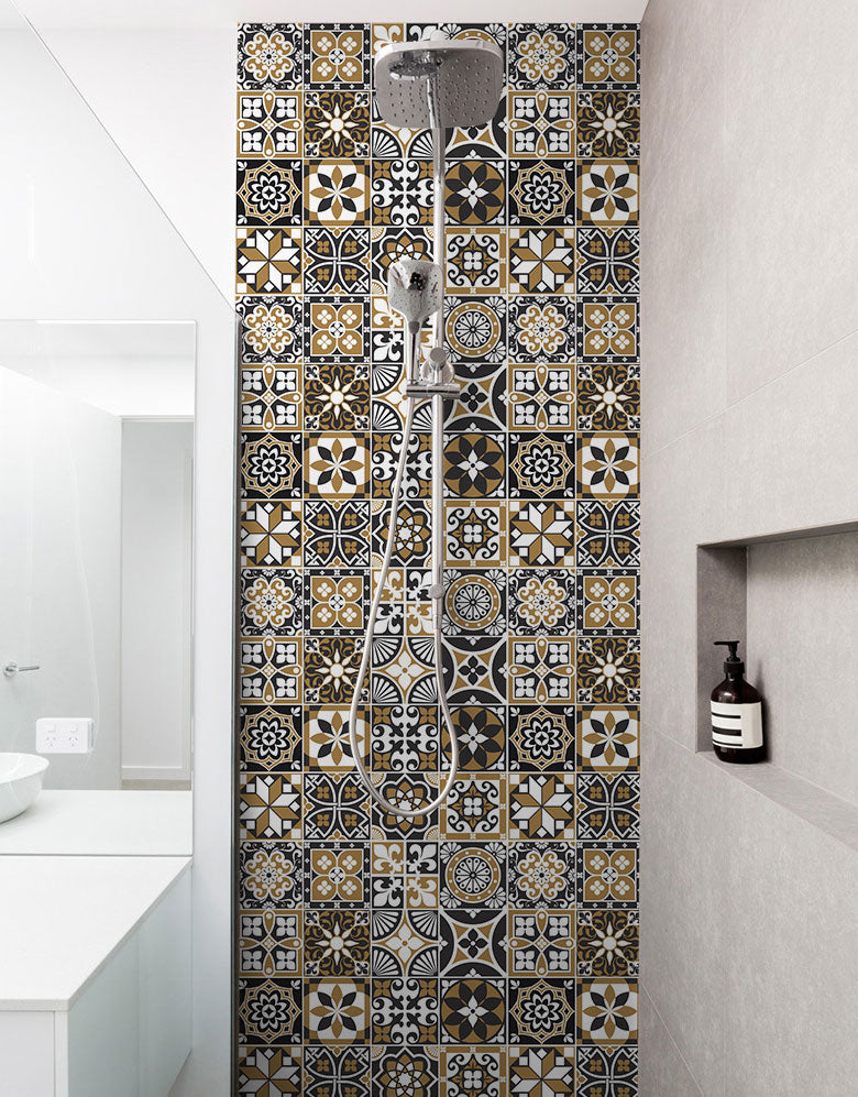 Papel de Parede Adesivo Azulejo Café