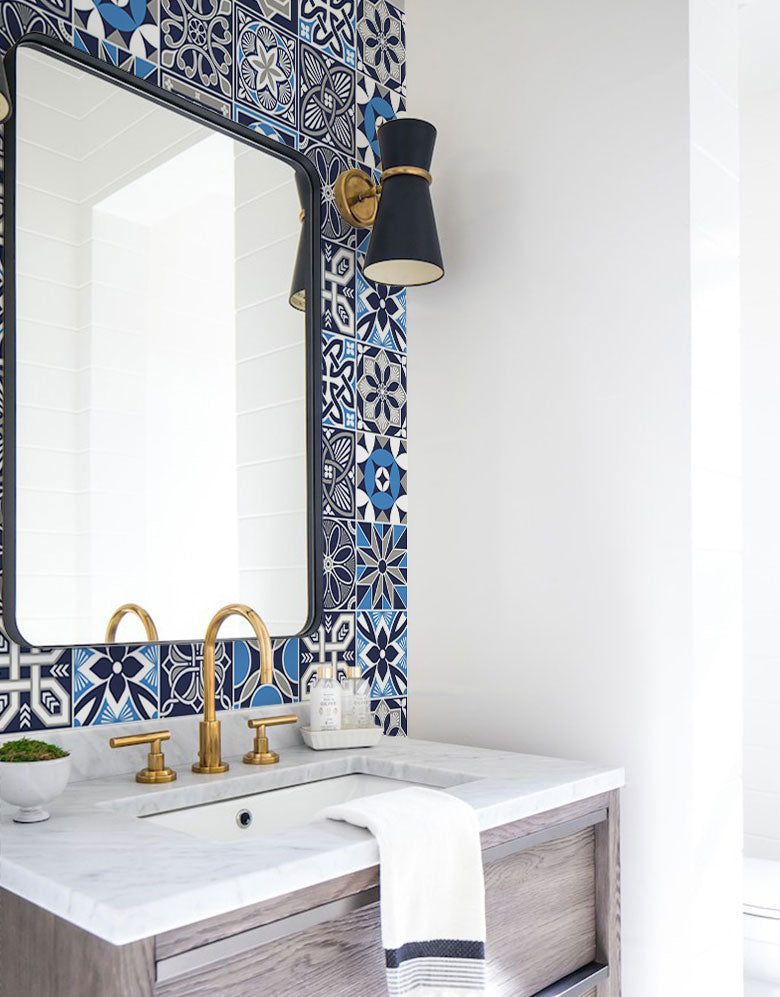 Papel de Parede Adesivo Azulejo Marine