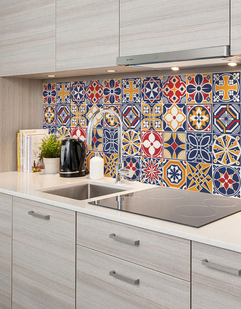 Papel de Parede Adesivo Azulejo Mônaco