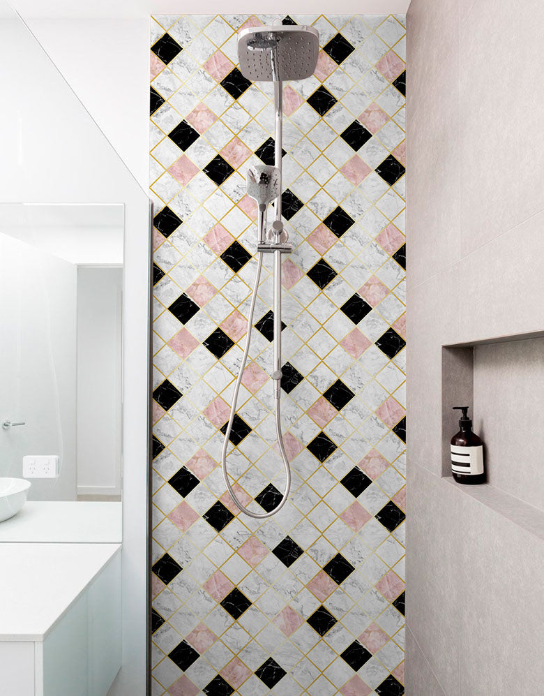 Papel de Parede Azulejo Mosaico Marmorizado
