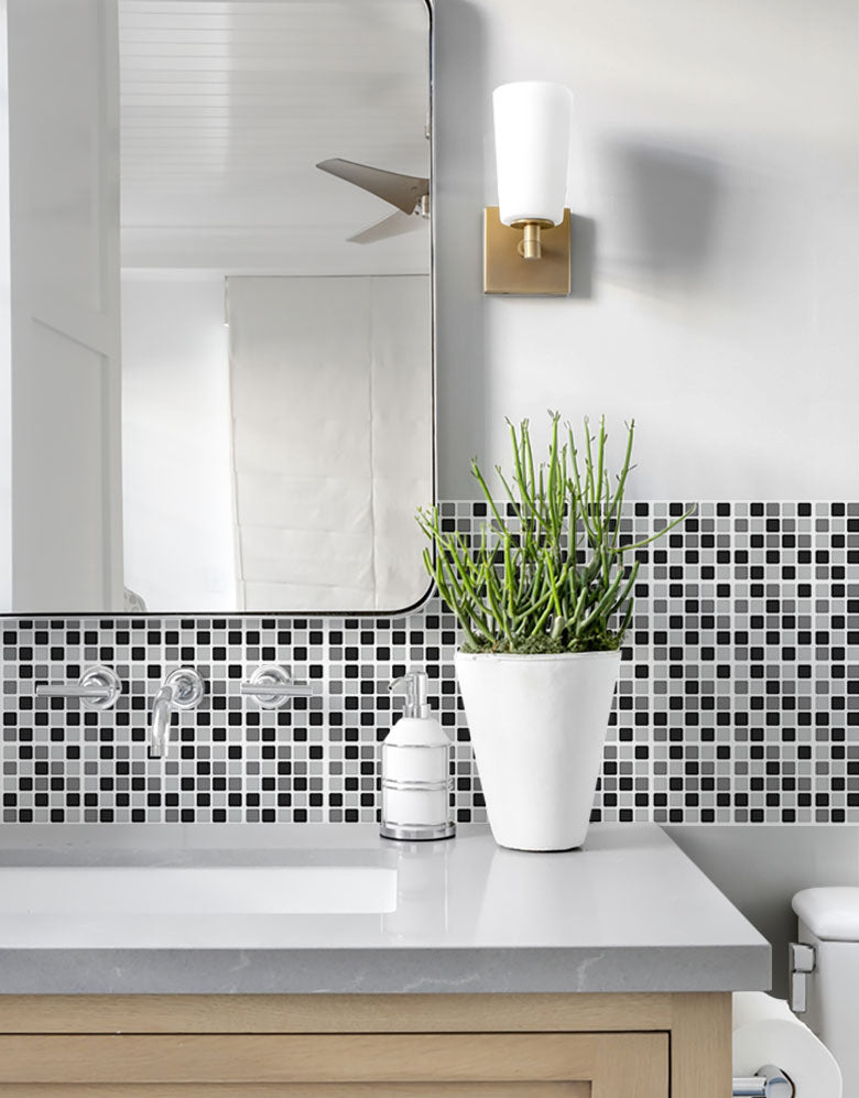 Papel de Parede Adesivo Pastilhas Pretas