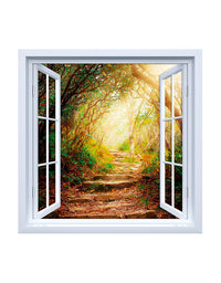 Adesivo de Janela Caminho Na Floresta