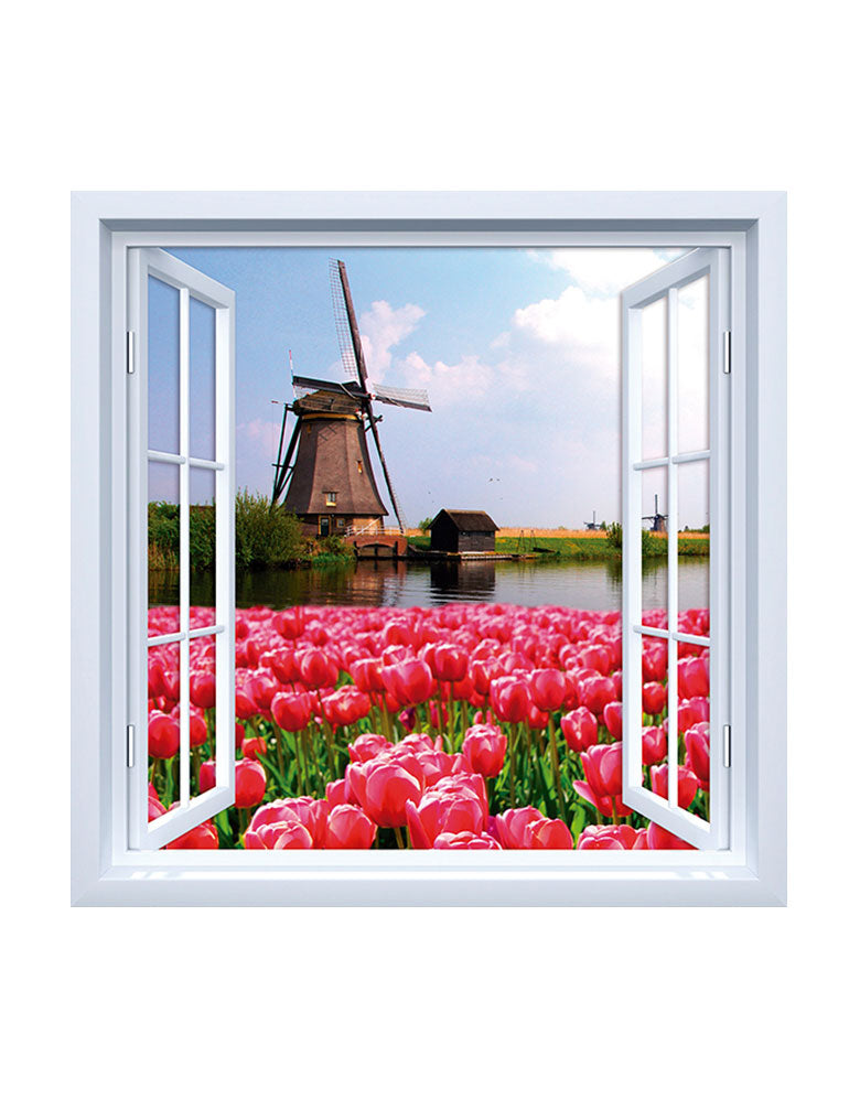Adesivo de Janela Campo de Tulipas