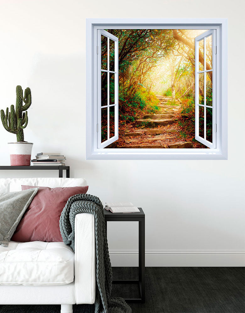 Adesivo de Janela Caminho Na Floresta