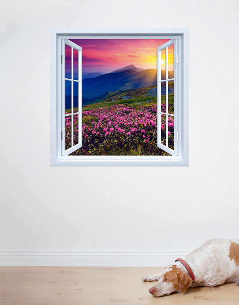 Adesivo de Janela Campo de Flores