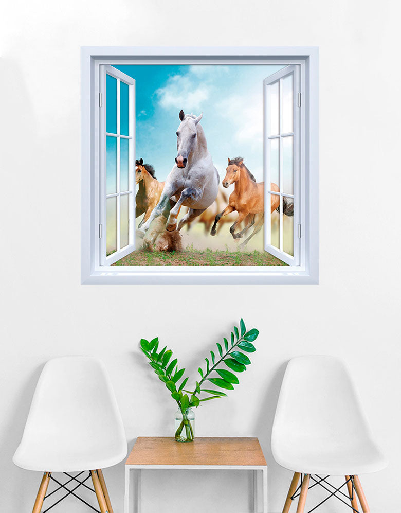 Adesivo de Janela Cavalos