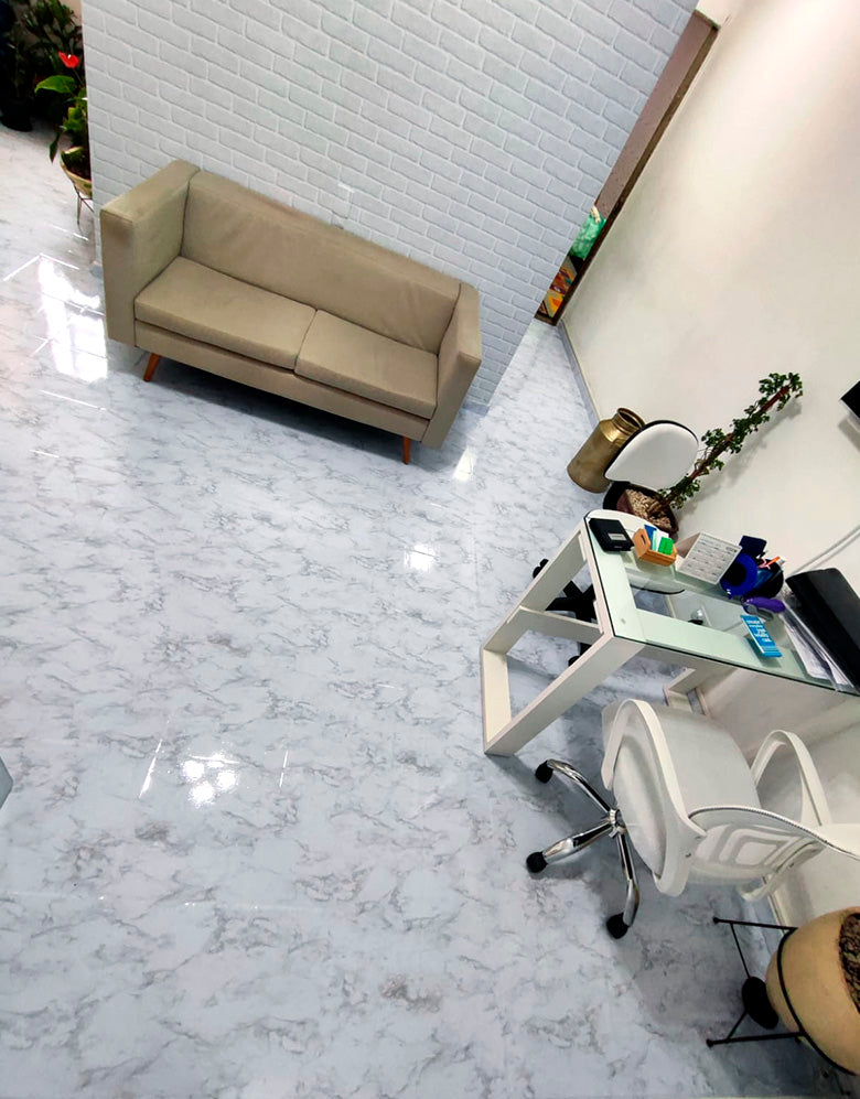 Adesivo para Chão Mármore Lunare Brilho