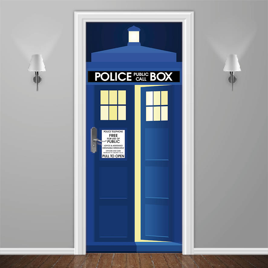 Adesivo para Porta Cabine Telefônica Azul