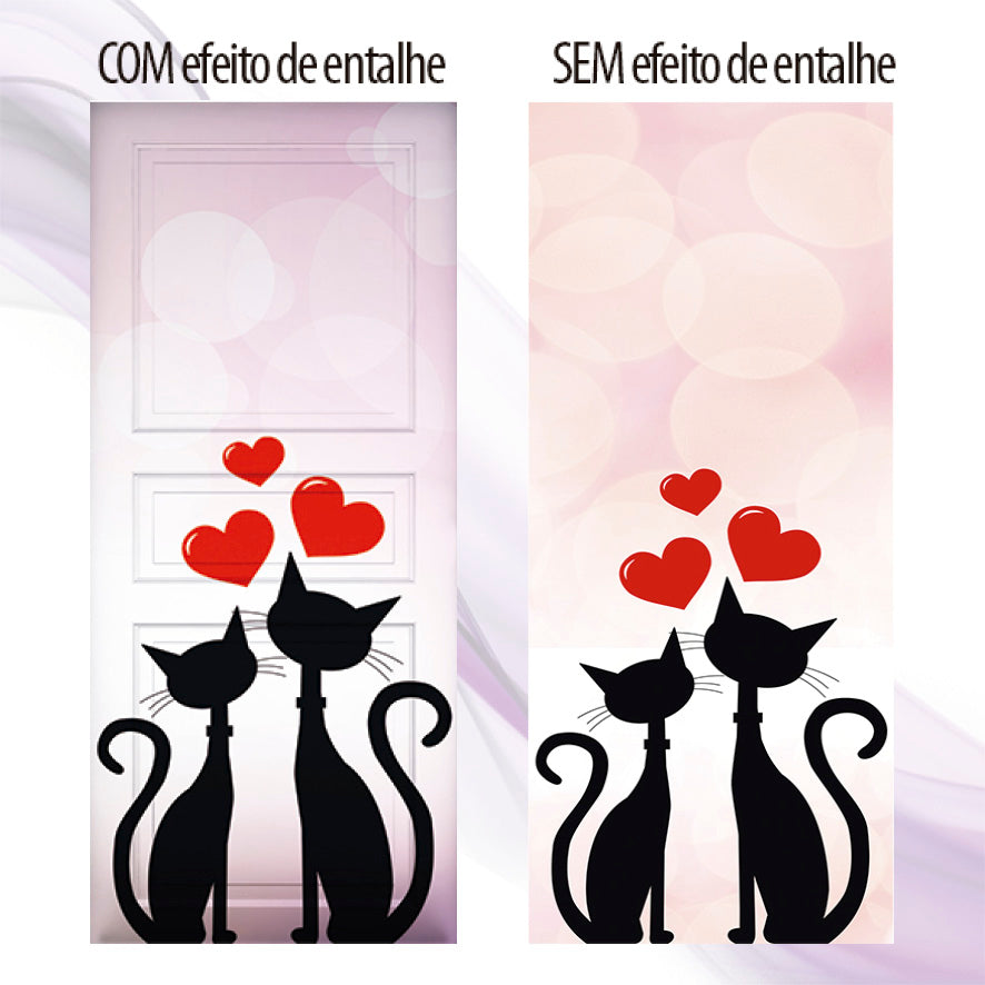 Adesivo para Porta Cat Love