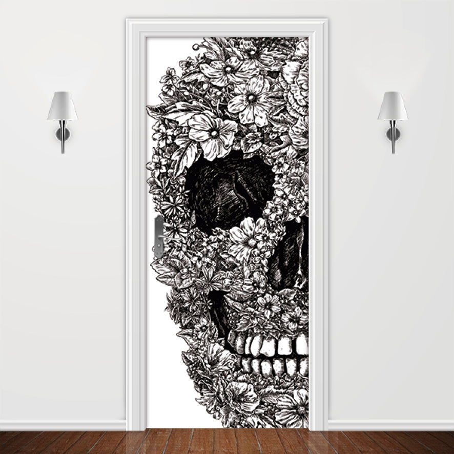 Adesivo para Porta Caveira de Flores