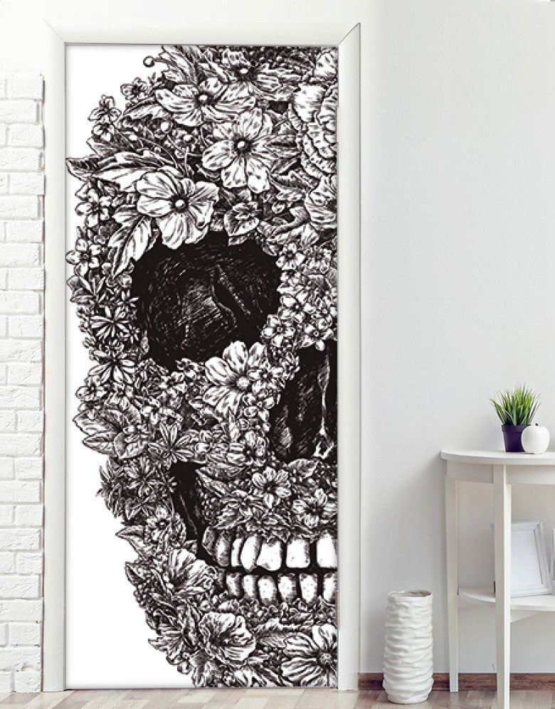 Adesivo para Porta Caveira de Flores