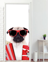 Adesivo para Porta Dog Pug Cinema