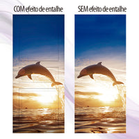 Adesivo para Porta Pôr do Sol Golfinho