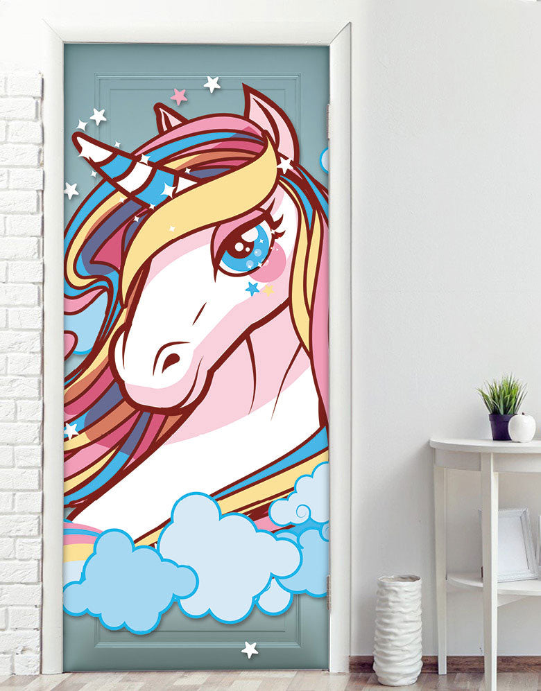 Adesivo para Porta Unicórnio Elegante