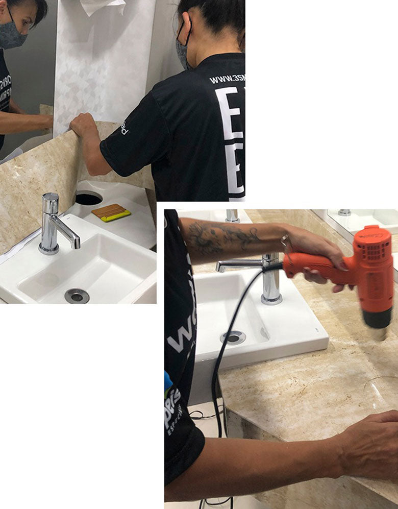 Adesivo para Pia Mármore Travertino Brilho