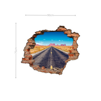 Adesivo Decorativo Buraco 3D Rota 66
