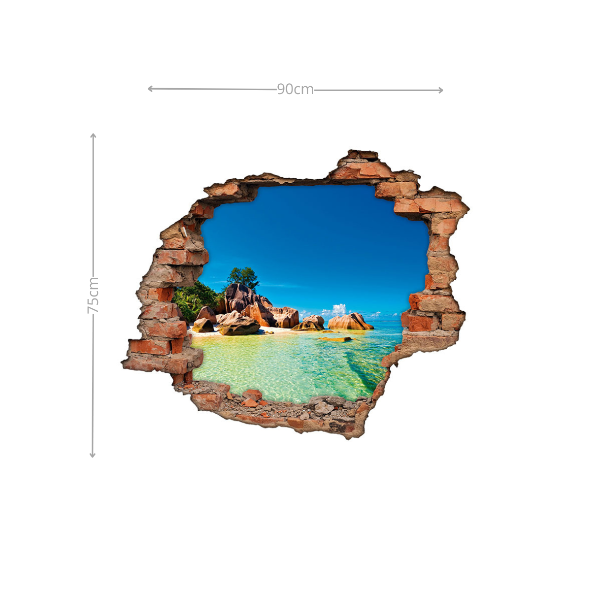 Adesivo Decorativo Buraco 3D Praia