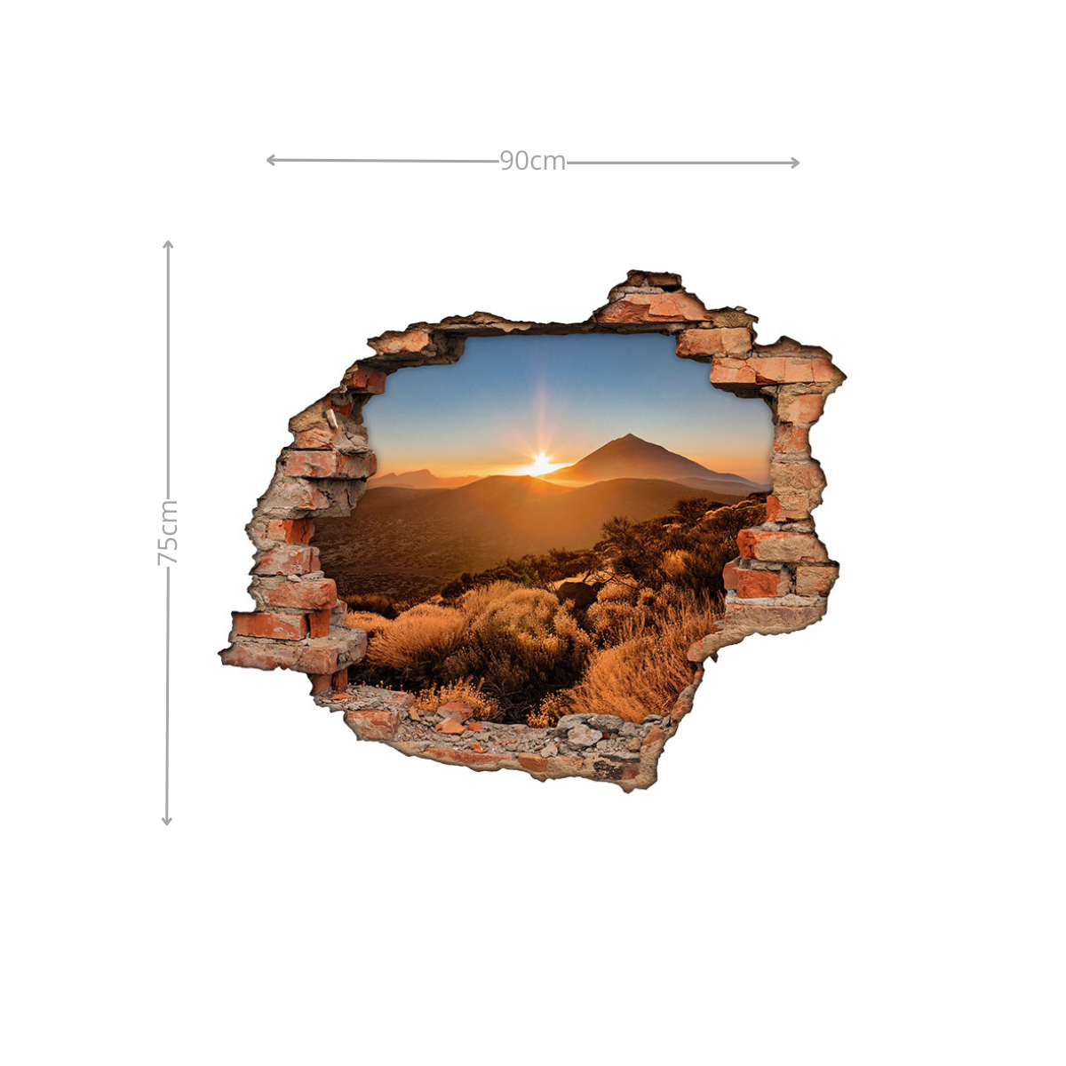 Adesivo Decorativo Buraco 3D Pôr do Sol